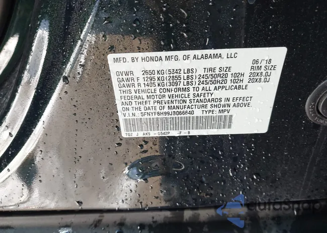 5FNYF6H99JB066640: 41300627