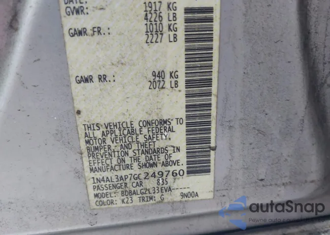 1N4AL3AP7GC249760: 41305669