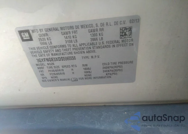 3GYFNGE3XDS596556: 41307005