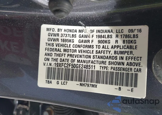 19XFC2F50GE248511: 41306769