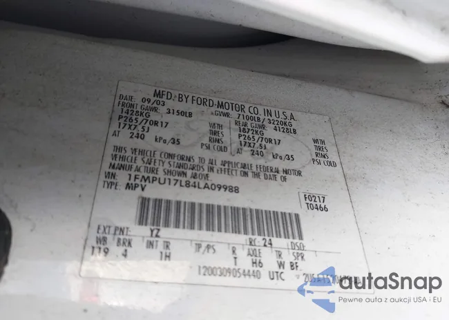 1FMPU17L84LA09988: 41308288