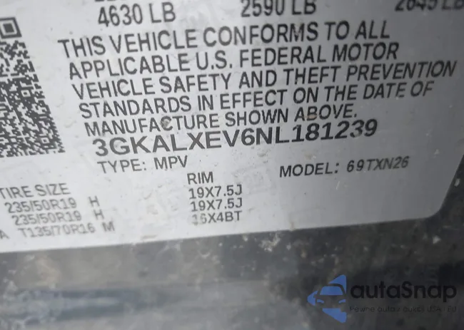 3GKALXEV6NL181239: 41310037