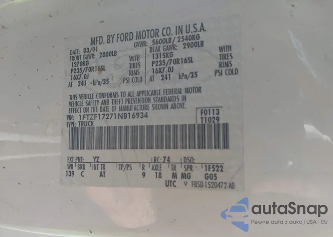 1FTZF17271NB16934: 41309962