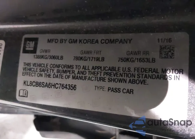 KL8CB6SA6HC764356: 41311035