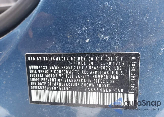 3VWC57BU1KM155550: 41311235