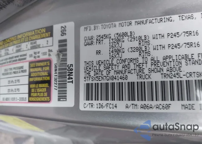 5TFSX5EN7GX041460: 41311306