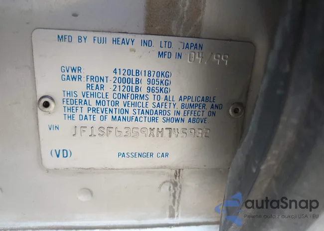 JF1SF6359XH745932: 41311586