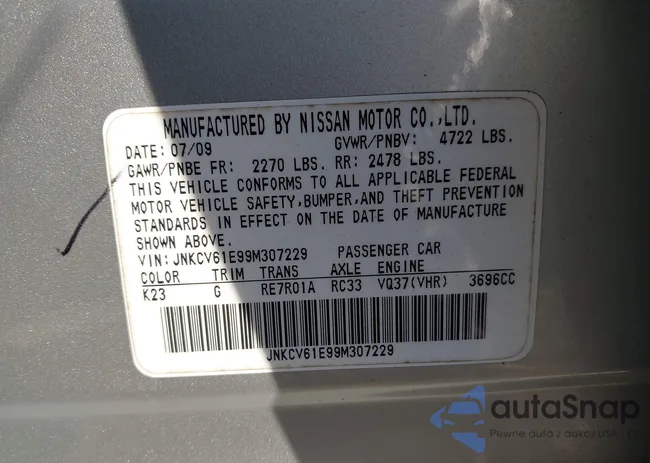 JNKCV61E99M307229: 41313009