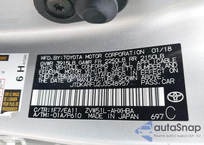 JTDKARFU2J3548957: 41315247