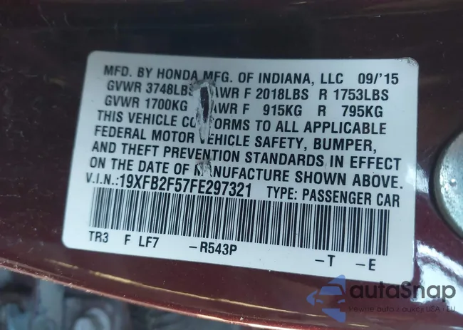 19XFB2F57FE297321: 41314719