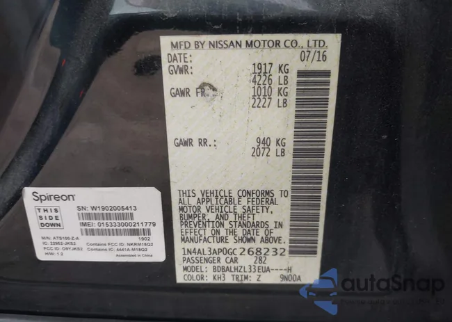 1N4AL3AP0GC268232: 41315770