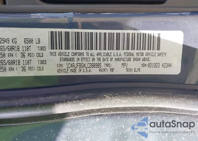 1C4RJFBGXLC288985: 41319247