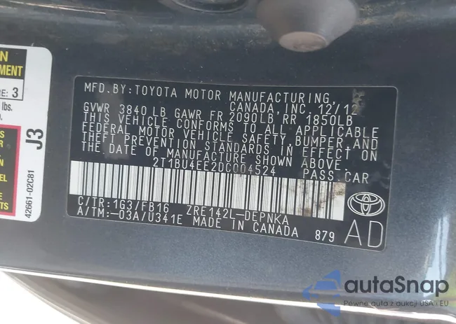 2T1BU4EE2DC004524: 41319564