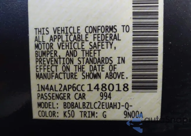 1N4AL2AP6CC148018: 41321205