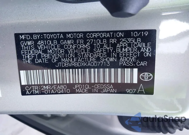 JTDBVRBDXKA007713: 41322115