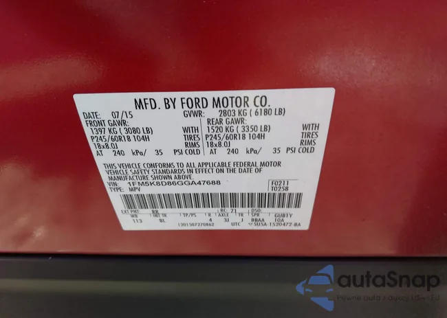 1FM5K8D86GGA47688: 41322397