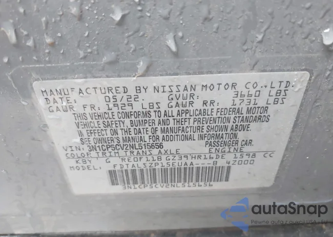 3N1CP5CV2NL515656: 41325707