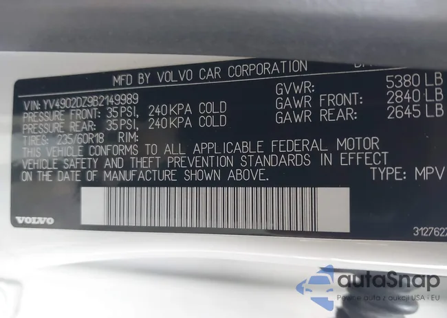 YV4902DZ9B2149989: 41327466