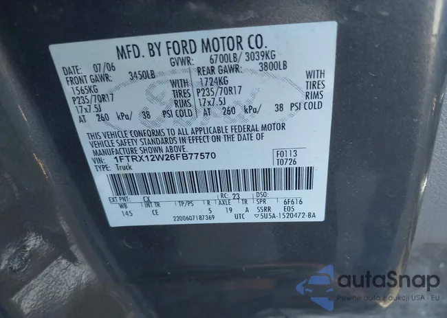 1FTRX12W26FB77570: 41326578