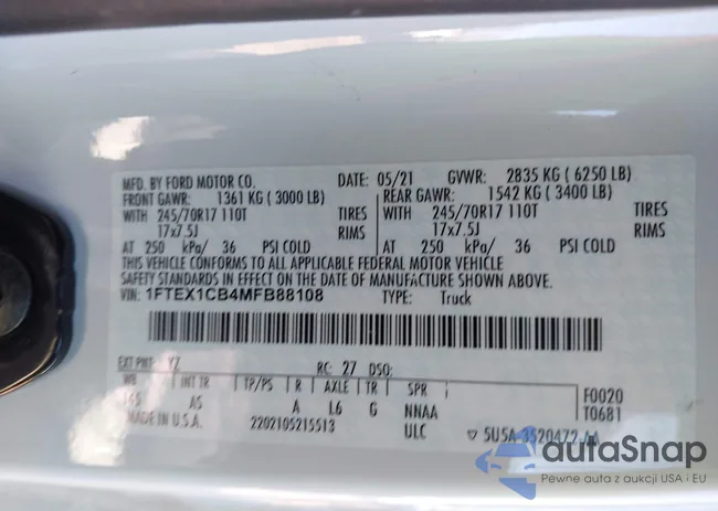 1FTEX1CB4MFB88108: 41329857