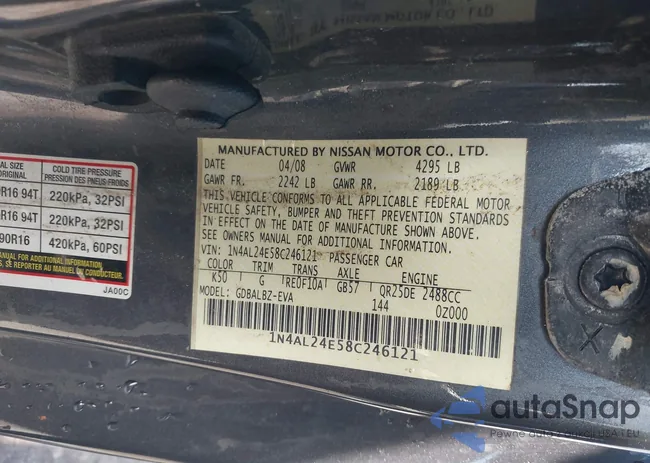 1N4AL24E58C246121: 41333421