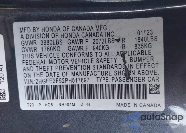 2HGFE2F52PH517897: 41333472