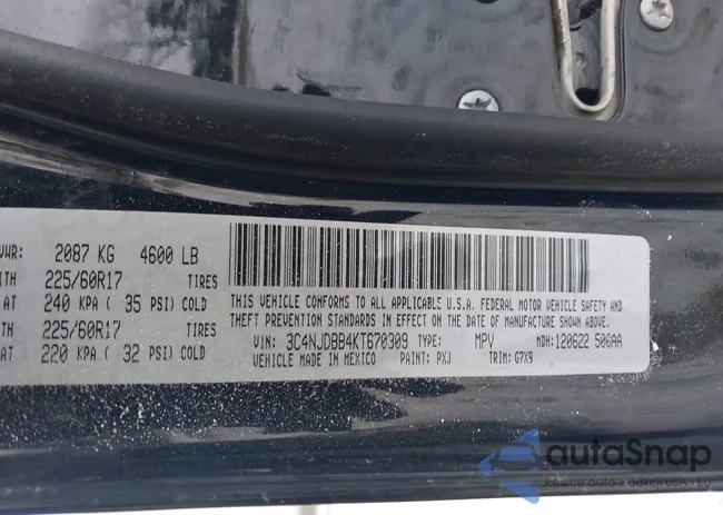 3C4NJDBB4KT670309: 41332916