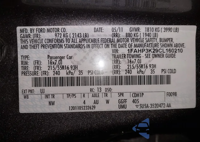 1FAHP3K29CL160210: 41333685