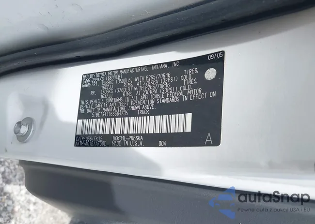 5TBET34116S504735: 41335281