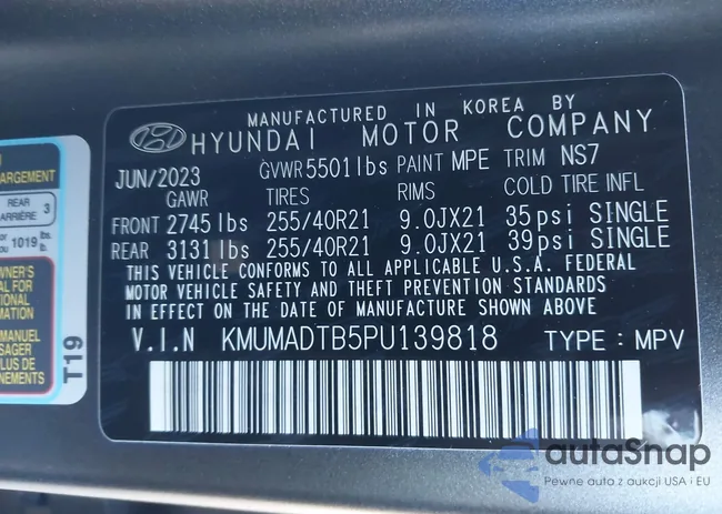 KMUMADTB5PU139818: 41336368