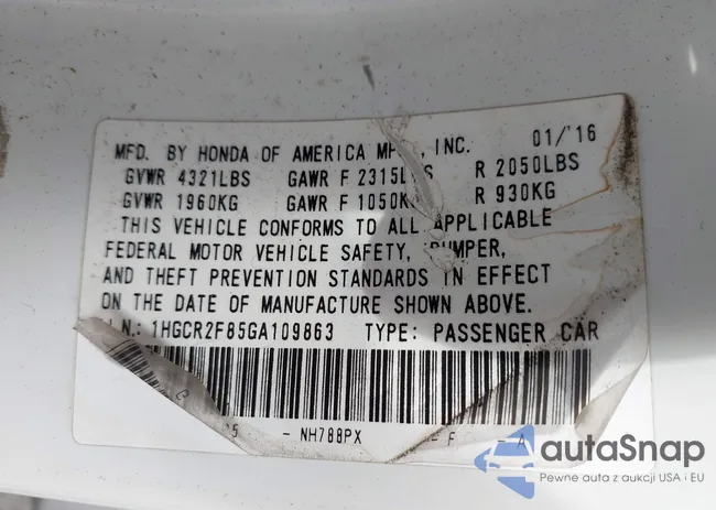 1HGCR2F85GA109863: 41335597