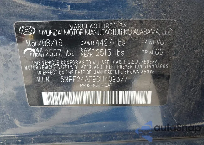 5NPE24AF9GH409377: 41337277