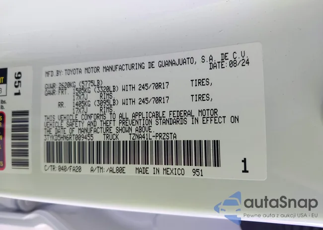 3TYKD5HN6RT009455: 41339667