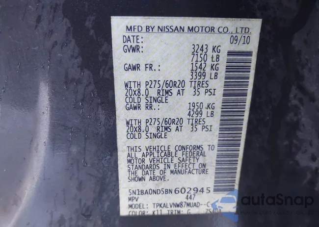 5N1BA0ND5BN602945: 41341783