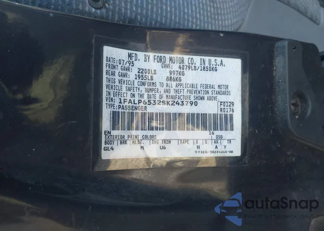 1FALP6532SK243790: 41345557