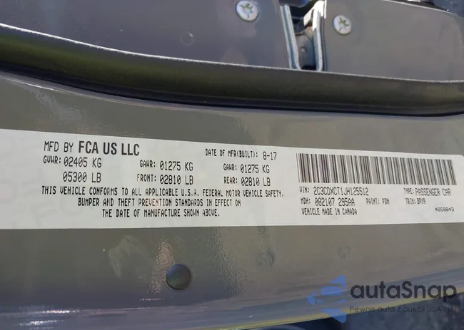 2C3CDXCT1JH125512: 41346261