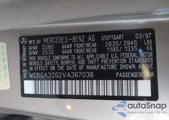 WDBGA32G2VA367036: 41346458