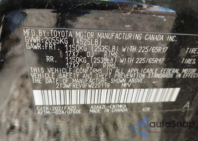 2T3WFREV8FW220119: 41348471