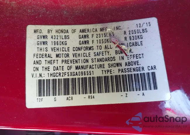 1HGCR2F5XGA096551: 41354828