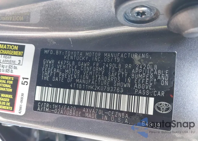 4T1B11HK2KU793763: 41354845