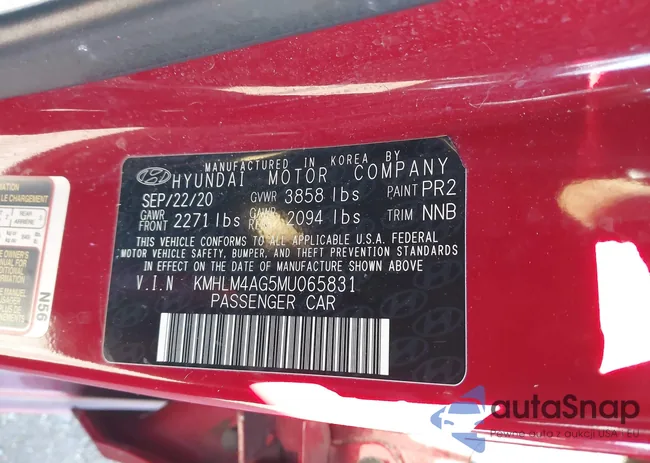 KMHLM4AG5MU065831: 41356200