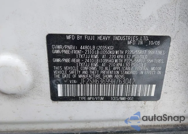 JF2SH63699H763042: 41359521