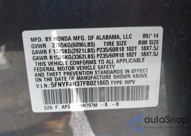 5FNYF4H37FB021865: 41359625