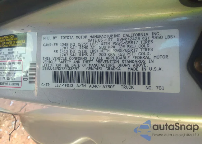 5TEUU42NX7Z433597: 41360756