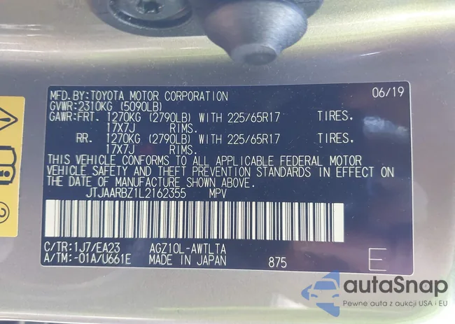 JTJAARBZ1L2162355: 41364146