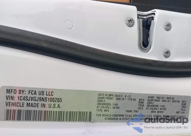 1C4SJVGJ9NS106265: 41367458