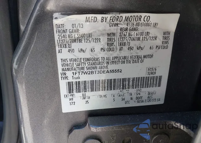 1FT7W2BT3DEA55552: 41367888