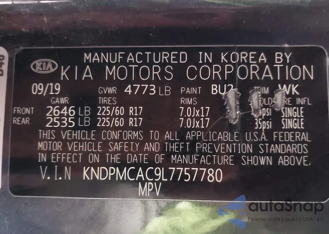 KNDPMCAC9L7757780: 41370038