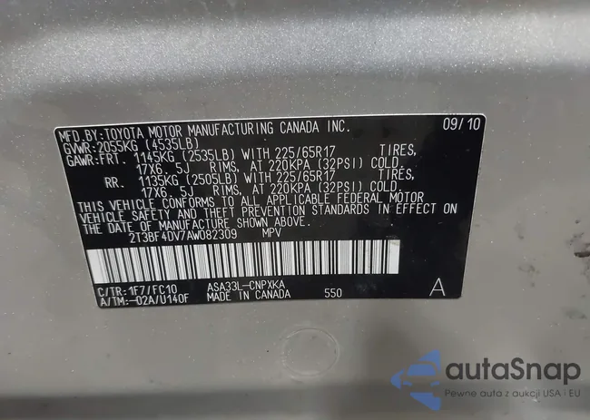 2T3BF4DV7AW082309: 41369692