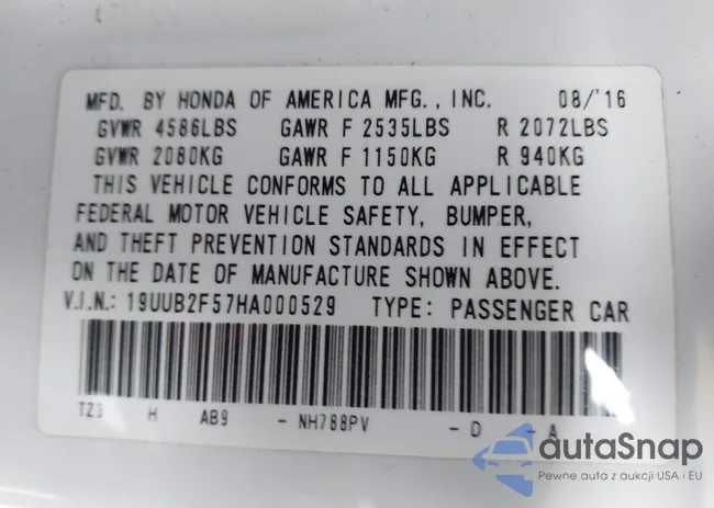 19UUB2F57HA000529: 41369849